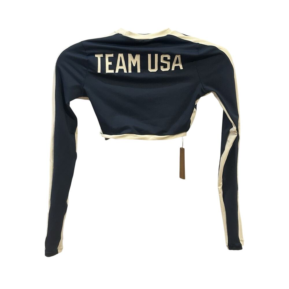 NWT Skims Blue Long Sleeve Team USA Paralympic Cropped T-Shirt Size Small - Picture 2 of 6